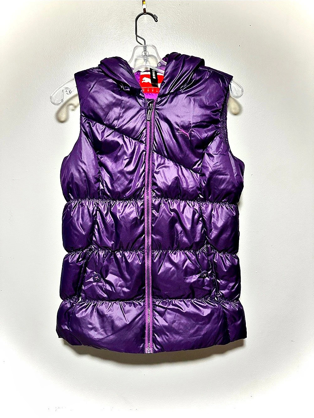 Puma Girls Purple Puffer Vest Size XS